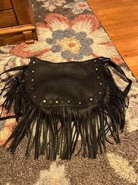 Black fringe purse